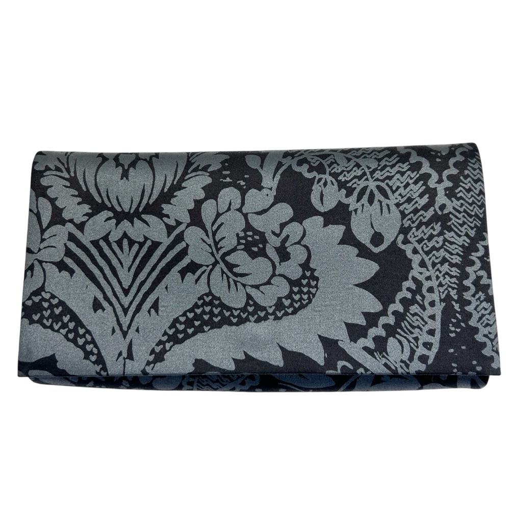 Marimekko Platinum Black Floral Clutch Shoulder Bag